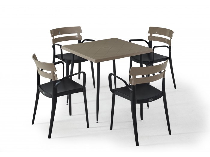 Градински комплект BERMUDA set 4 (черно/пясъчно бежово)